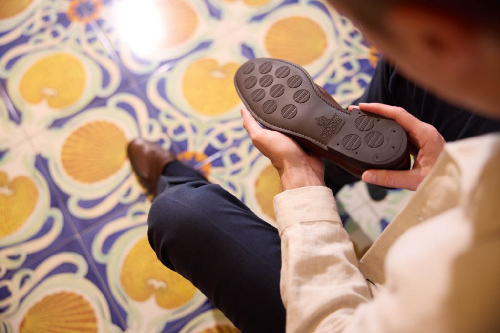 Loafer von Crockett & Jones, Detail mit Blick auf die Sohle